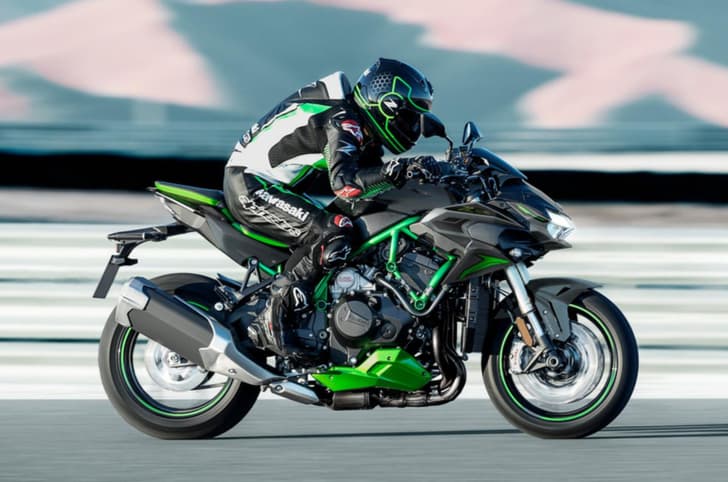 The Kawasaki Z H2 right profile shot